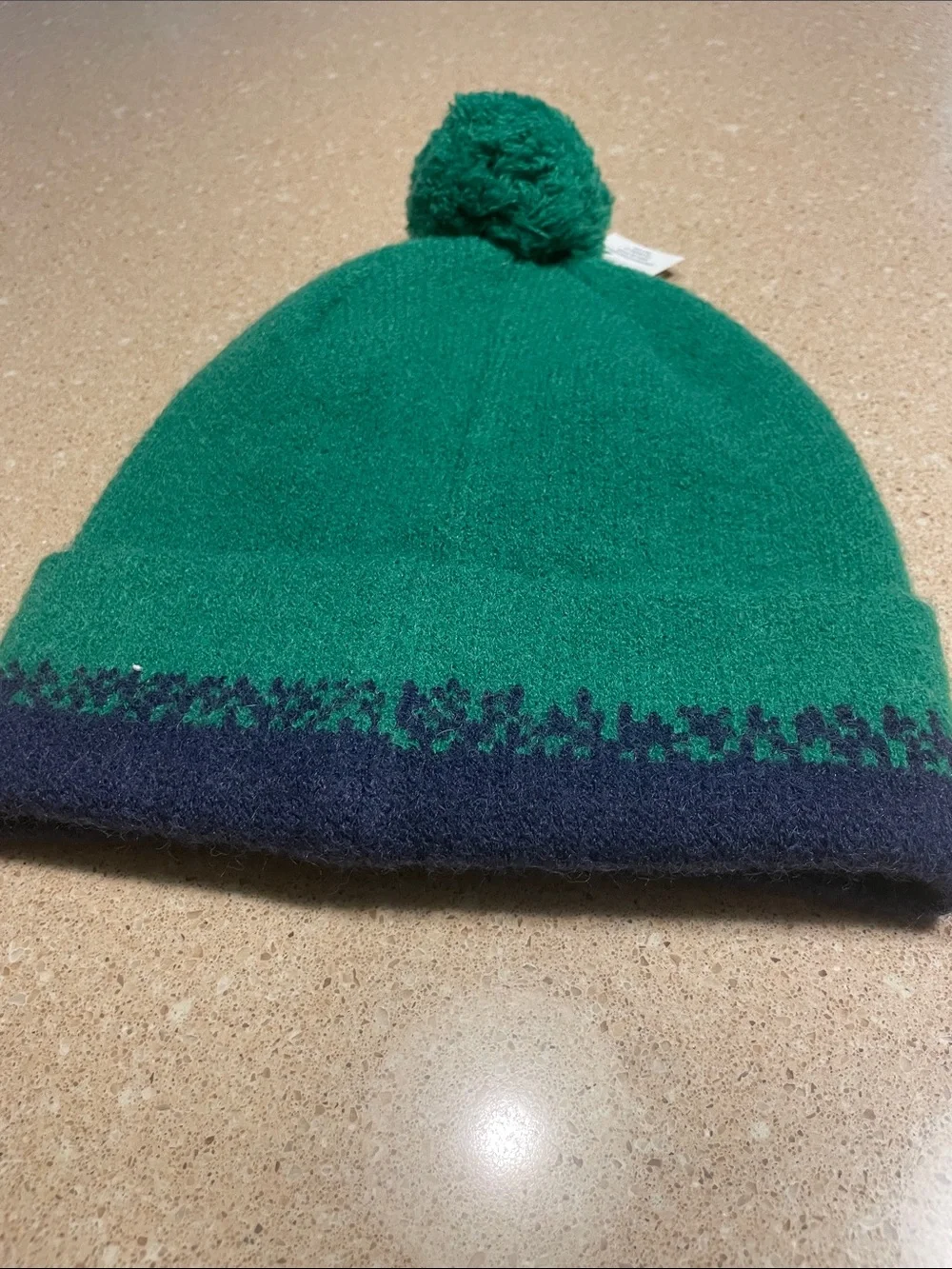 Women's Green Pom Beanie with 'APRÈS' Knit Band